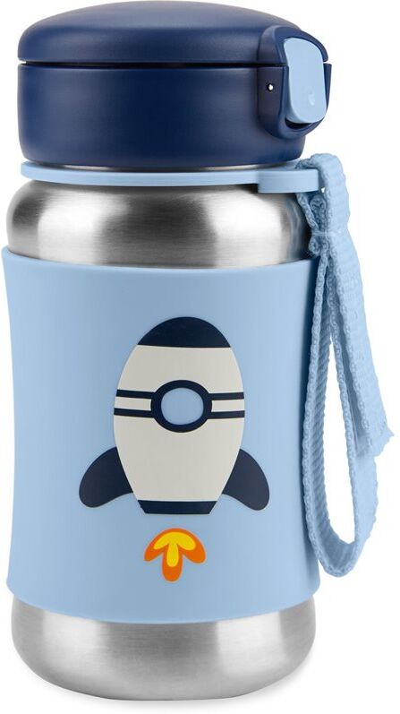 Skip Hop Spark Style Rocket vandflaske i rustfrit stål med sugerør 12 m+ 1 stk.