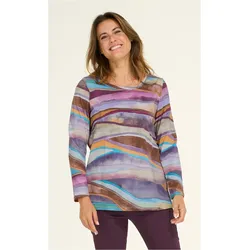 Baumwoll-Shirt in Druck pflaume in Größe 48/50 von DW-Shop, Pflaume, 48/50