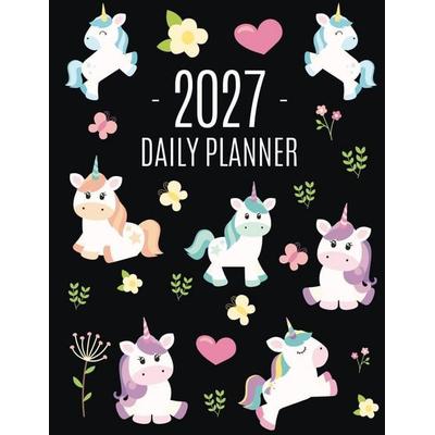 Unicorn Daily Planner 2027, Taschenbuch von Happy Oak Tree Press, Semsoli