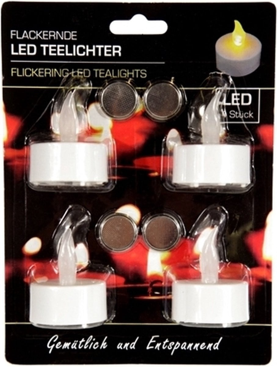 Set van 4 LED theelichtjes