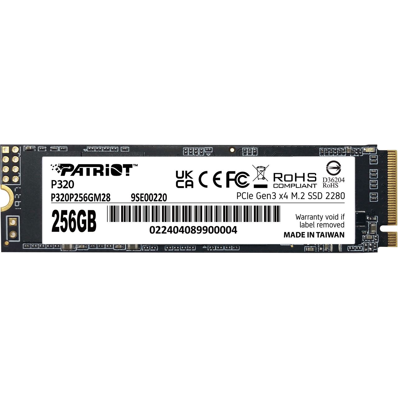 256GB Patriot P320 M.2 2280 PCIe 3.0 x4 (P320P256GM28)