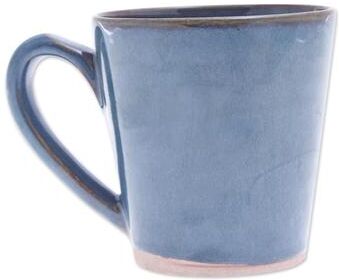 Novica Handmade Blue Crush Ceramic Mug
