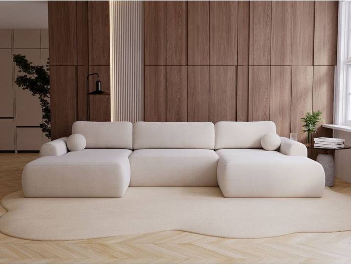 GrainGold Ecksofa U-Form Savana U, Set, Bettkasten, Schaum, Wellenfedern, Schlaffunktion, DL-Mechanismus