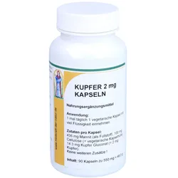 Kupfer 2 mg Gluconat Kapseln 90 St