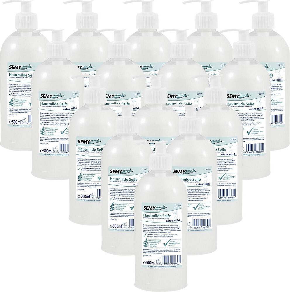 kaiserkraft Cremeseife im Pumpspender, VE 15 Stk à 500 ml, weiß