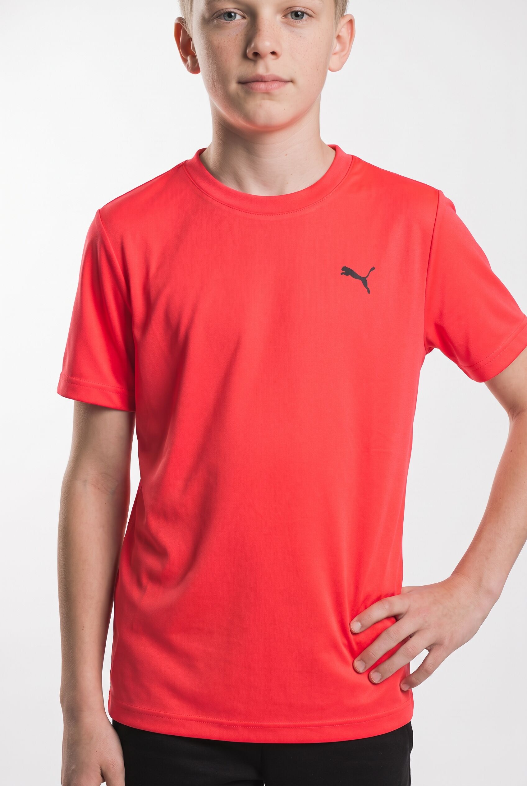 T-Shirt PUMA "TAD ESS TEE B", Jungen, Gr. 140, rot (ultra rot), Jersey, Obermaterial: 100% Polyester, unifarben, regular fit normal, Rundhals, Shirts T-Shirt, ergonomische Schnitte, kurze Ärmel, sportlicher Stil ultra rot 140