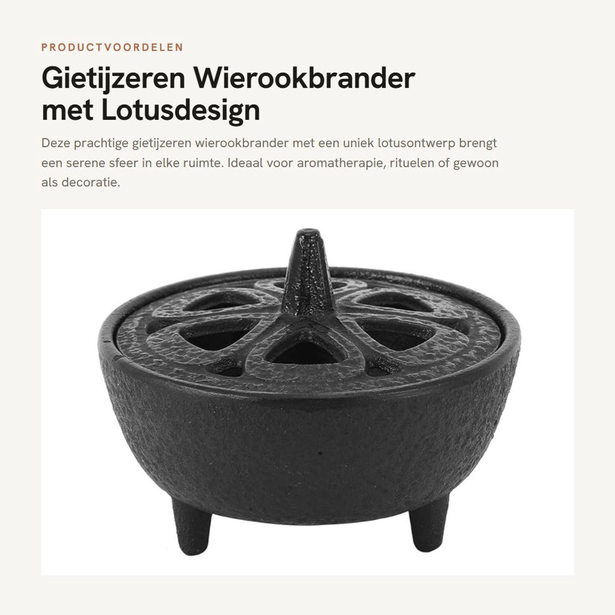 Dailygoods Wierookbrander van Gietijzer in Lotusvorm voor Aromatherapie