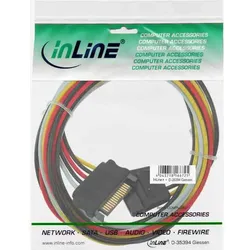 INLINE Strom Verlängerung intern, SATA Stecker / Buchse, 1m