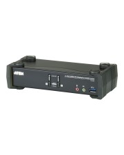 ATEN KVMP Switch 2-Port USB 3.0 4K DisplayPort KVM Switch Schwarz 1 lokaler Benutzer Desktop (CS1922)