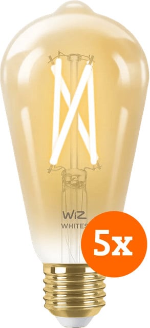 WiZ Smart Filament LED Edison lamp 5-pack - Warm tot Koelwit licht - E27
