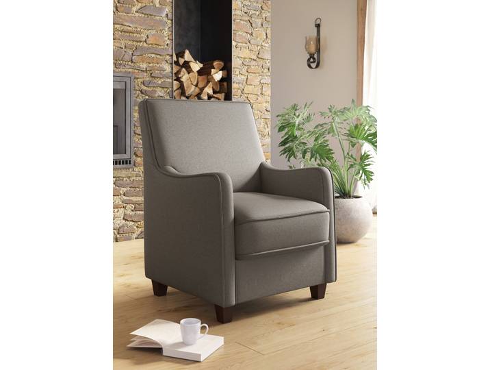 Sessel GOODPRODUCT County , braun (savannah), B:70cm H:91cm T:75cm, Luxus-Microfaser (100% Polyester);Struktur fein (100% Polyester);Luxus-Microfaser weich (90% Polyester, 10% Polyamid), Sessel, Sessel, mit englischer Naht und Federkern-Polsterung