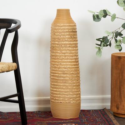 ARCILLA ELEMENTAL Artisan Crafted Light Brown Seagrass Vase