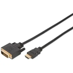 DIGITUS HDMI-Adapterkabel HDMI zu DVI St/St, 2,0m Full HD, schwarz