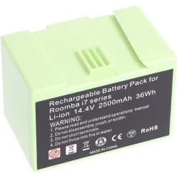 AccuCell Akku passend für iRobot Roomba e5, Roomba i7, Li-ion, 14,4V, 2500mAh, 36,0Wh, Staubsauger Roboter Zubehör, Grün
