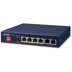 PLANET GSD-604HP Netzwerk-Switch Unmanaged Gigabit Ethernet (10/100/1000) Power over Ethernet (PoE) Blau
