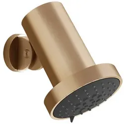 Gessi Habito Antikalk-Kopfbrause mit Gelenk, Schwenkbar, Regen, Soft-Regen und Massage, Wandmontage, FLESSA, 57249726, Farbe: Warm Bronze gebürstet PVD