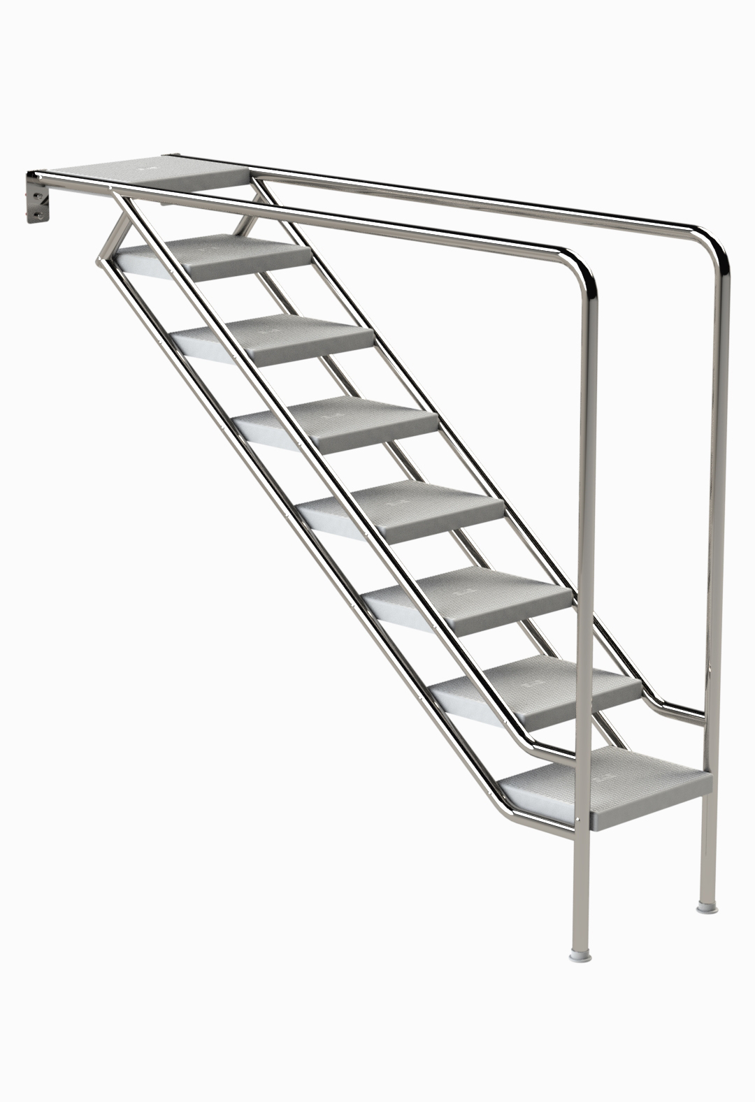 Eichenwald Ideal Edelstahl Eichenwald Pooltreppe Modell 08.3 Miami nur Unterteil Beckentiefe 1999mm 8 ABS-Stufen