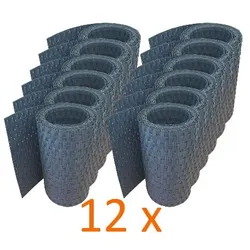 Workinghouse Zaun Sichtschutzstreifen Design Polyrattan 12x 255 cm x 19 cm