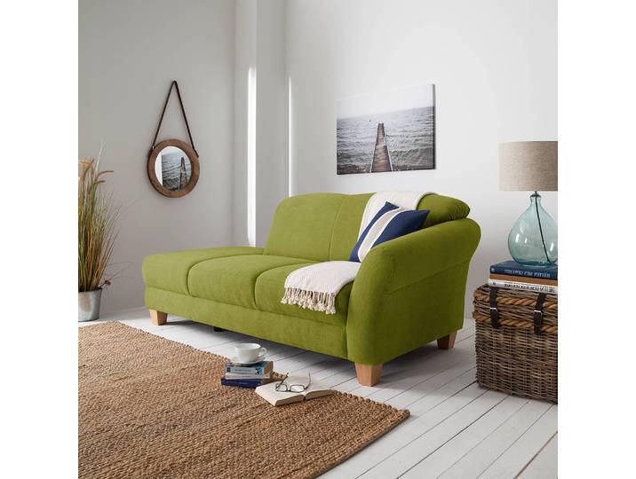 Recamiere Webstoff Grün/Grasgrün Webstoff 194 x 84 x 91cm Armlehne davorstehend rechts Natur
