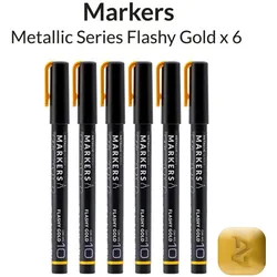 Gaahleri Metallic Series Markers * 6 Flashy Gold