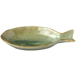 IB Laursen Steingut Schale Ocean Green fischförmig, 21 x 10 x 3 cm