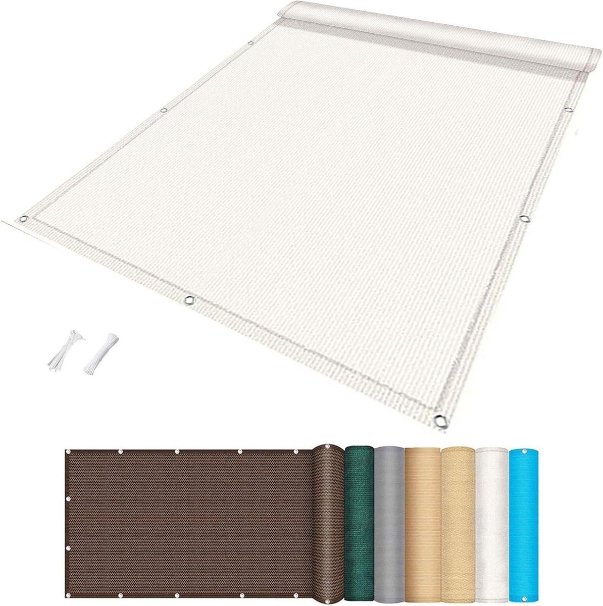 Wit Balkonscherm van weerbestendig HDPE voor privacy, 100 x 450 cm