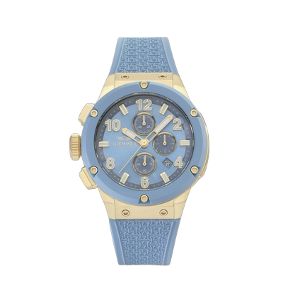Chronograph HAEMMER GERMANY "WAVE MASTER", blau (blau, blau, blau), Armbanduhren, Damen, goldfarben, Chronograph, Quarzuhr, Armbanduhr, Damenuhr, Herrenuhr, Made in Germany