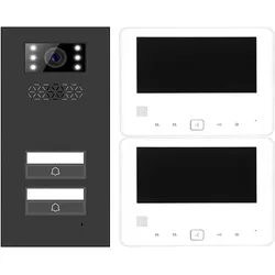 Türsprechanlage 2-Zweifamilienhaus Türstation XD2 + 2x Monitor XD7 Anthrazit
