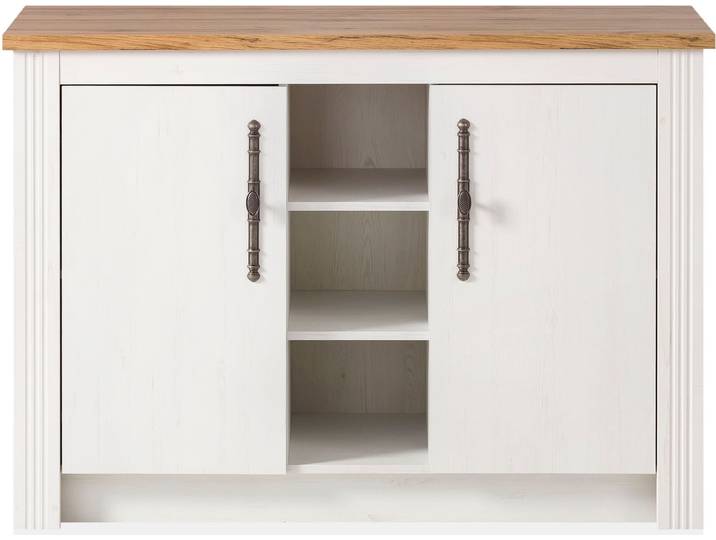 Spülenschrank GOODPRODUCT KS-Westminster , weiss (pinie weiß dekor), B:130cm H:92cm T:60cm, Schränke, Spülenschrank, im romantischen Landhausstil, Breite 130 cm, exclusiv by Otto
