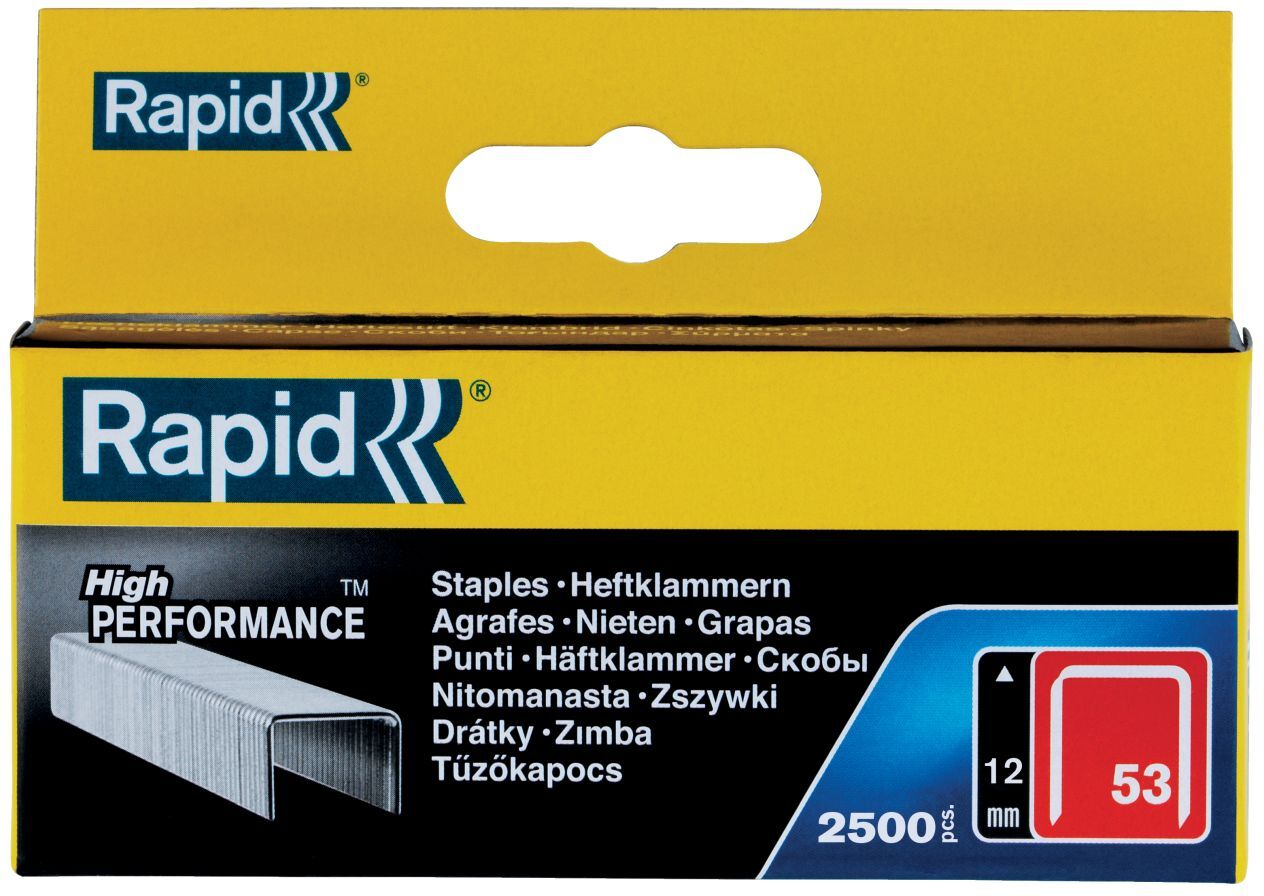 Isaberg Rapid AB Rapid High PERFORMANCE Heftklammern, Typ 53, 12 mm Schenkellänge, 2.500 Stück