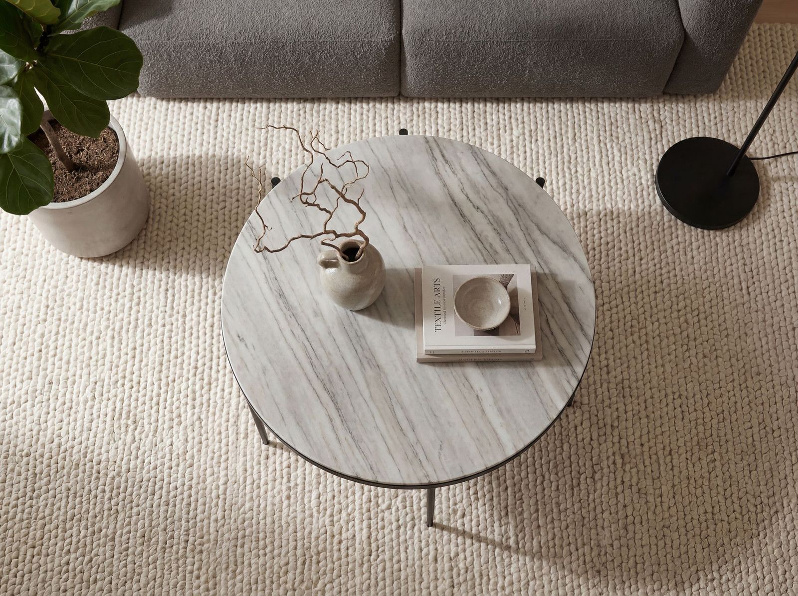 home24 Salontafel Jiseung Wit Ø 70 cm