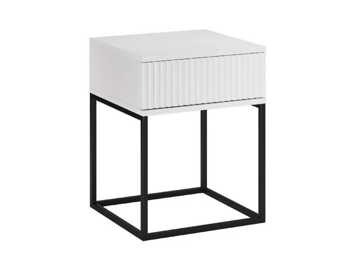ROYAL24_MARKT Nachttisch Nachttisch Spella Weiß 40 × 52 × 39 cm