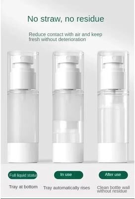 Inspired Living Clear Airless Pump Bottle (15100ml) Refillable Travel Cosmetic Dispenser For Creams & Lotions spray Bottle 80ml 1pc
