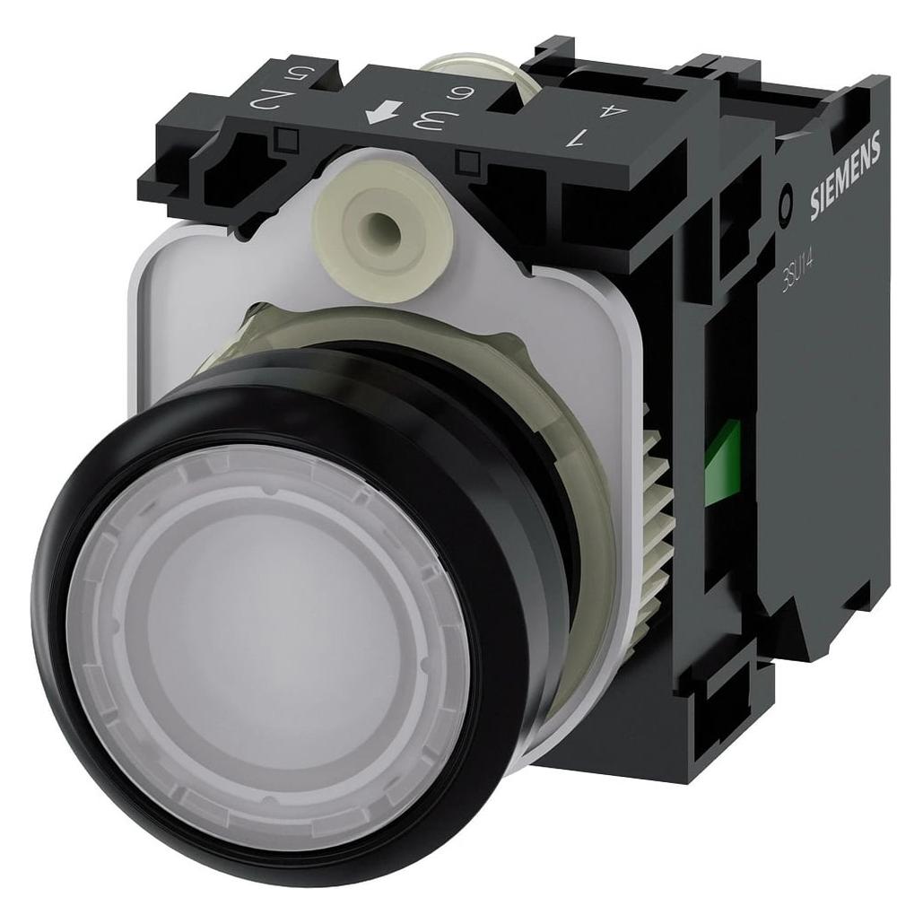 Siemens Illuminated pushbutton, 22mm, white (3SU1102-0AB60-1BA0)