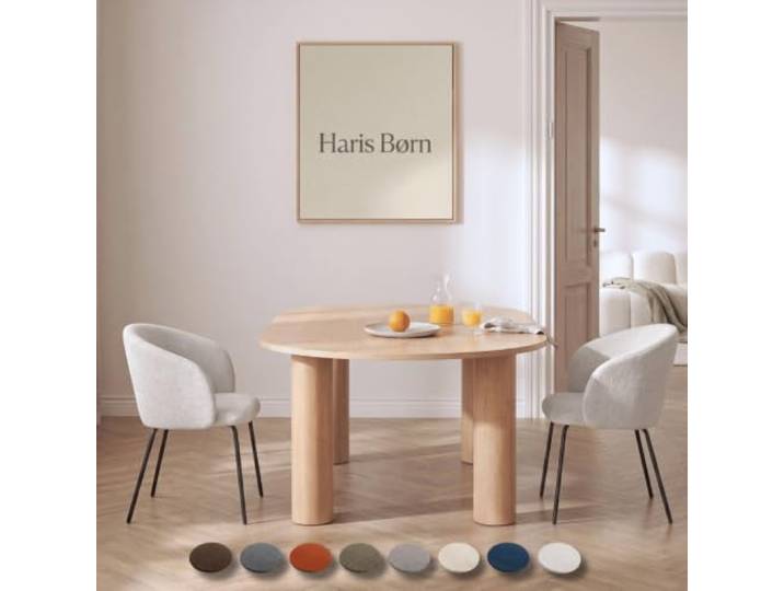 Haris Børn® NØR Esszimmerstühle (2er Set) Hellgrau - Bequeme Polster Esszimmerstühle mit Armlehne - Premium Esstisch Stühle & Wohnzimmer Stühle - Moderne Esszimmerstühle 30 Tage testen