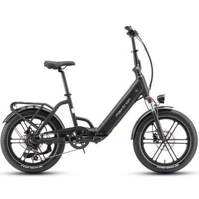 E-Bike MAXTRON "Maxtron Ilex 20" City-E-Bike" Gr. 42, schwarz (schwarz, schwarz), Elektrofahrräder, 45cm, 20 Zoll (50,80cm), (mit integr. Akku), Elektrofahrrad für Alltag und Einkauf