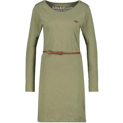 Blusenkleid ALIFE & KICKIN, Damen, Gr. XL, Normalgrößen, grün (dust melange), 65% Baumwolle, 35% Polyester, Rundhals, Kleider Blusenkleid