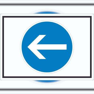 HB-Druck Aufkleber Fahrtrichtung hier links Symbol A1 (594x841mm)