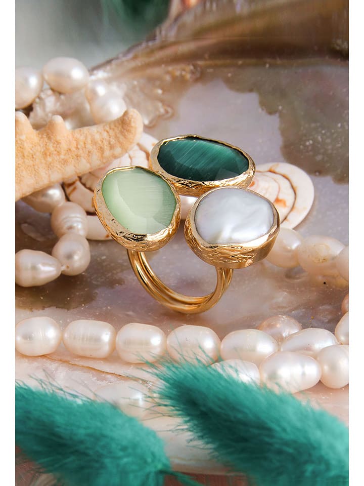 Pierres delicates Vergold. Ring mit Edelsteinen - onesize