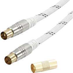 Vivanco Antennen, SAT Anschlusskabel 3 m 120 dB vergoldete Steckkontakte Weiß VVACABMF300HQW