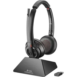 Poly Savi 8220 Uc Microsoft Teams (Kabellos, USB-A, USB-C, Microsoft Teams), Office Headset, Schwarz