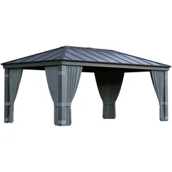 Palram - Canopia Vorhänge für Pavillon Dallas 6100 | Grau - Grau