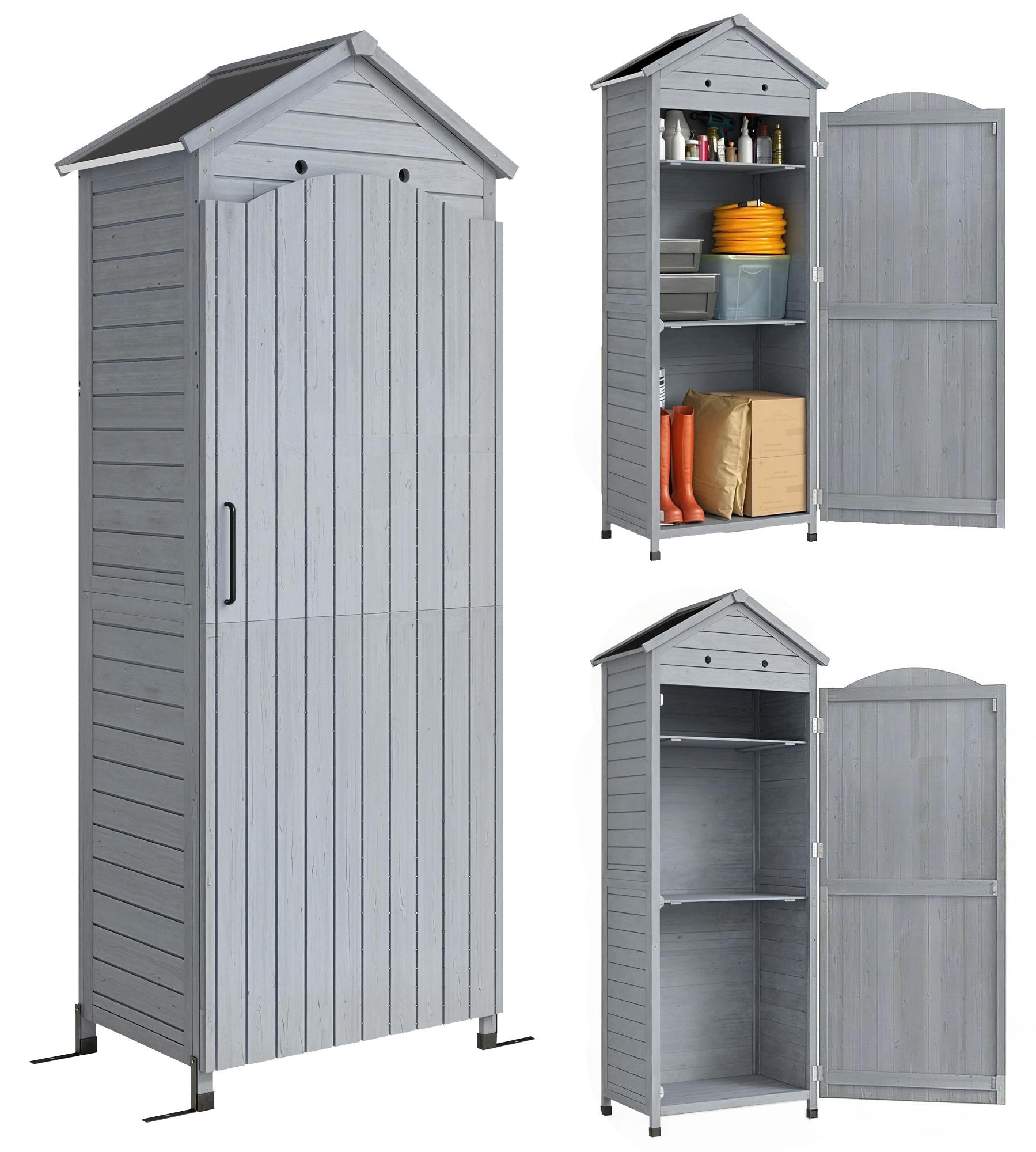 Outsunny Gartenschrank Holz extra hohe Geräteschuppen mit verstellbar Ablage