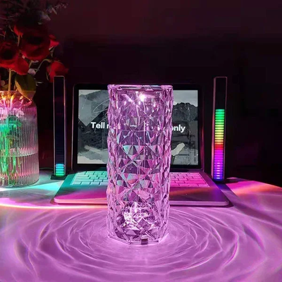 HomeDecorAndMore LLC Touching Control Rose Crystal Lamp, Romantic LED Rose Diamond Touch Lamp, Crystal Bedside Lamp, Home Decor Gift 16 Colors