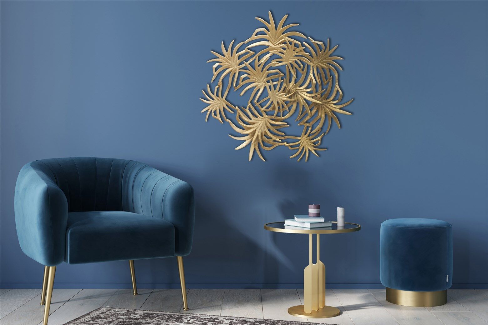 Wanddekoobjekt KAYOOM "Wanddeko Domizil 425", gold, B:70cm, Metall, Wanddekoobjekte, Wanddekoobjekt, sorgfältige Handarbeit, Unikat, kunstvoll