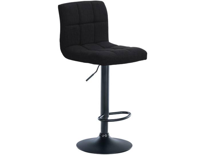 CLP Barhocker Stoff Schwarz, Metall, 46x94x47 cm, Esszimmer, Barmöbel, Barhocker