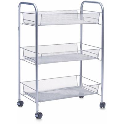 Rollwagen ZELLER PRESENT, grau, B:44cm H:62,5cm T:26cm, Metall, Rollwagen, Rollwagen