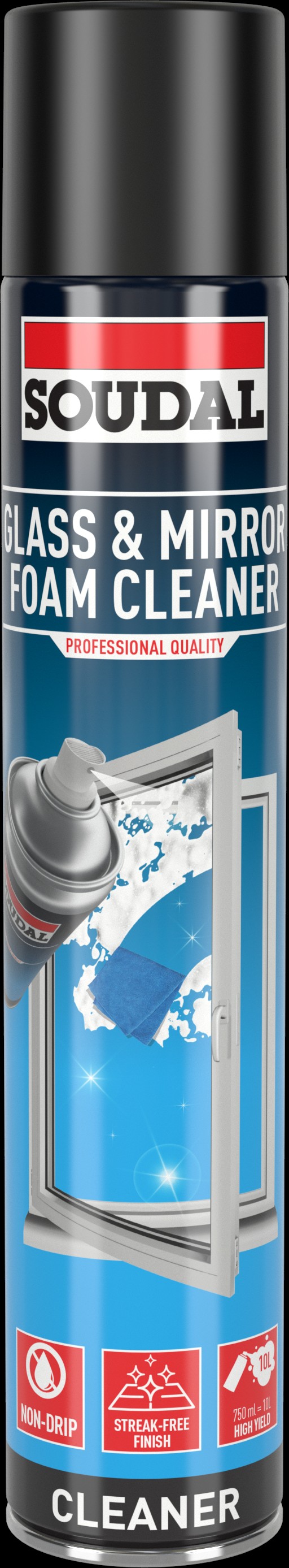 SOUDAL Schaum-Sprühreiniger für Glas und Spiegel, 750 ml 156176