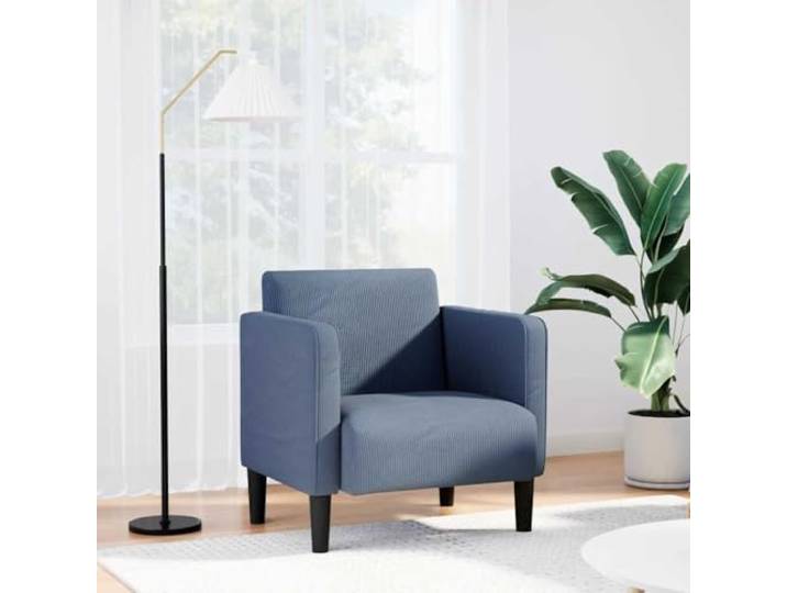 IBUQDDV Sessel mit Armlehnen Blau 54 cm Cordstoff Polstersessel Stabiles Sperrholzgestell, Federkern-Sitz, vielseitig, modernes Design