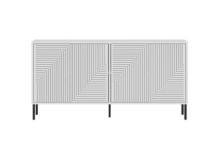 Buffet 4 portes décorées striées L150 cm